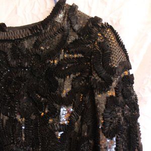 Vintage Black Sequined Cocktail Dress